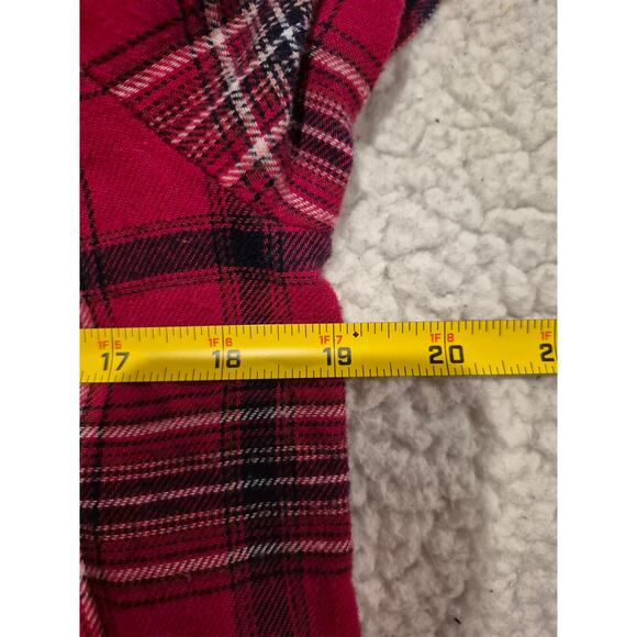UGG Women's Red Plaid Flannel Long Sleeve Button Down Sleep Dres Size S Red - Picture 4 of 6